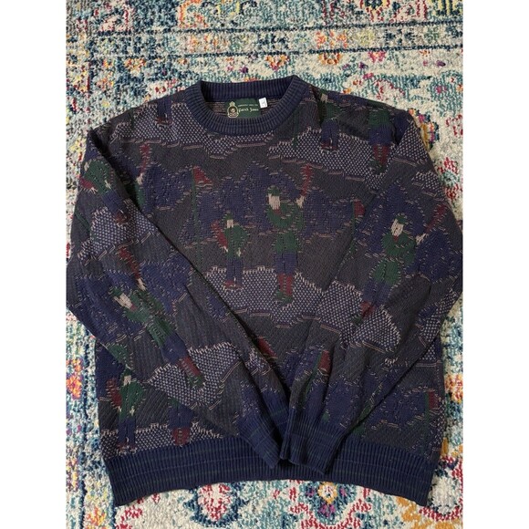 Vintage Patrick James Golfer Crewneck‎ Grandpa Sweater Size Large Made in USA - Picture 3 of 6